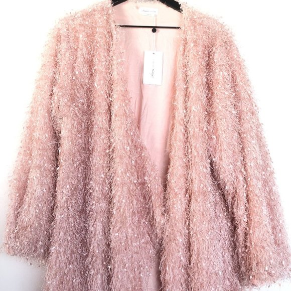 Lovers + Friends Fifth Avenue Mini Dress Blush Pink Fringe All Over - Picture 3 of 4